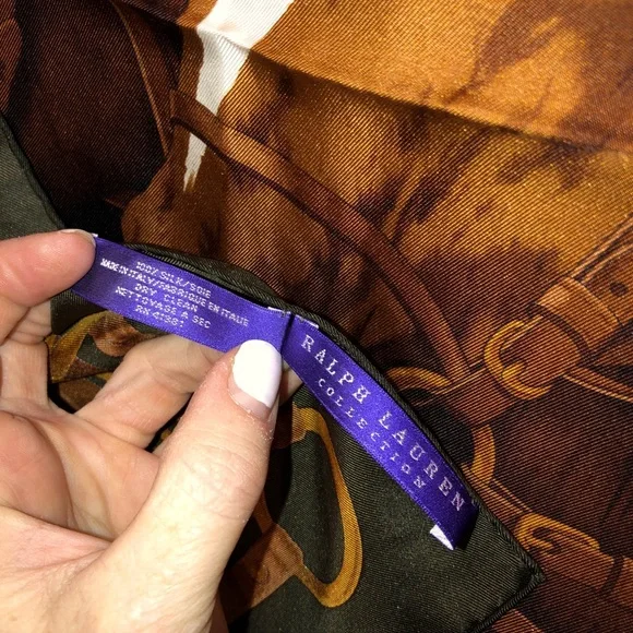 Ralph Lauren purple label collection 100% silk horse print super rich sc… - Picture 2 of 6
